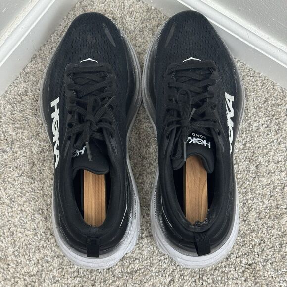 Hoka One One Womens Bondi 8 1127952 BWHT Black Running Shoes Sneakers Size 10 B - Picture 5 of 11